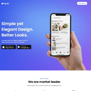 Mobile App Landing Page - WordPress Website
