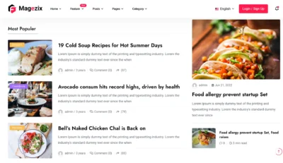 wordpress-diet-blog-recipes-section