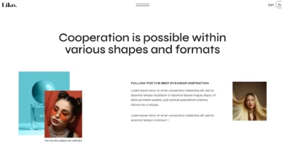 wordpress-eyewear-influencer-section