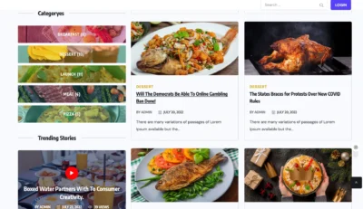 wordpress-food-grid-category-section