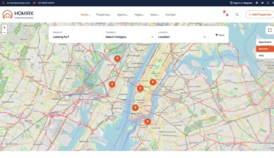 wordpress-real-estate-map-section